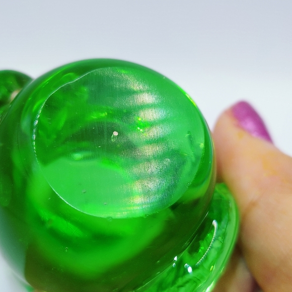 Vintage Art Glass Owl Light Green - Picture 7 of 12